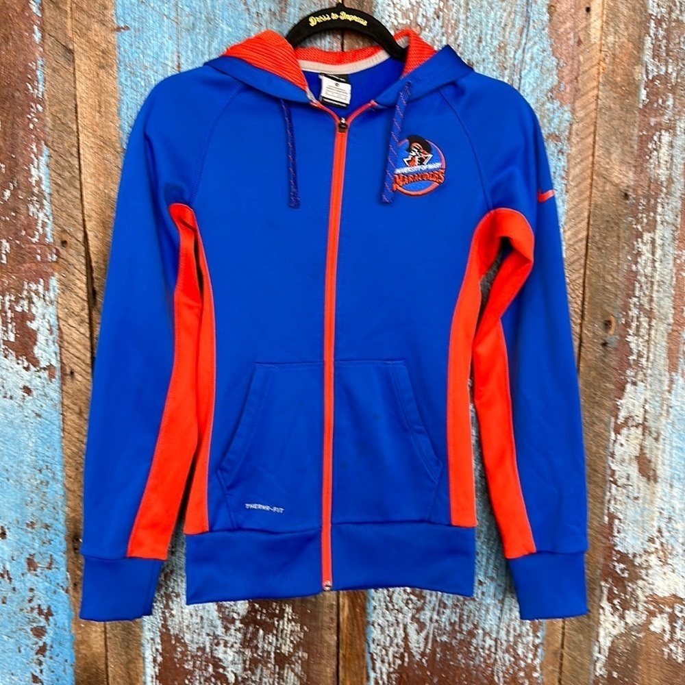 Nike Thermafit Blue Orange University of Mary Zip Up Hoodie Size XS